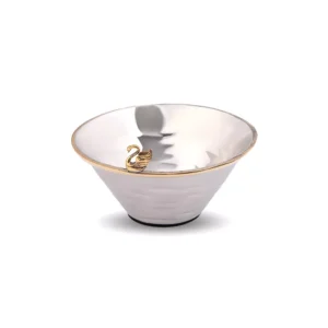 Swan Steel and Brass Single Small Bowl