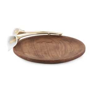Callalily Wood and Brass Single Side Plate
