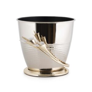 Callalily Half-Hammered Brass Decorative Trash Bin