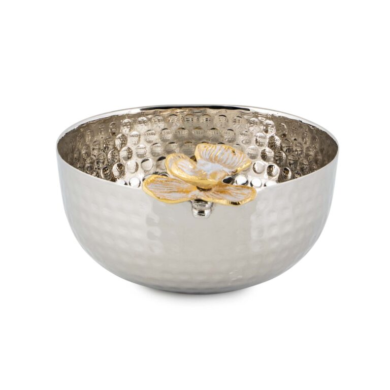 Hammered Orchid Hammered Steel and Brass Single Small Bowl