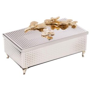 Hammered Orchid Hammered Steel and Brass Card Holder
