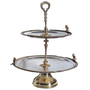 Tiny Brass Two-Tier Pastry Stand