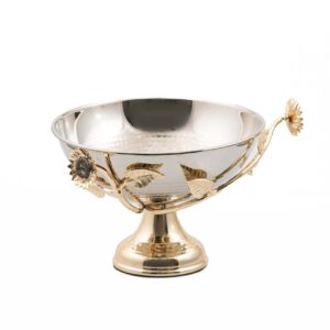 Sunflower Half-Hammered Brass Nut Bowl